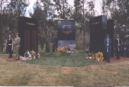 The Tri-Service Guard of Honour at the dedication of the Memorial